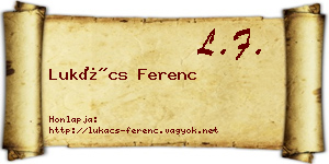 Lukács Ferenc névjegykártya